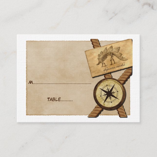 Vintage Adventure Wedding-Platzkarte Platzkarte (Vorderseite)