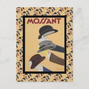 Vintage Advertising, French fashion, Hats Postkarte