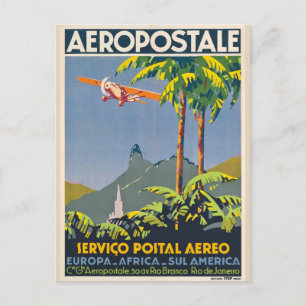 Vintage Aeropostale Reise-Postkarte Postkarte