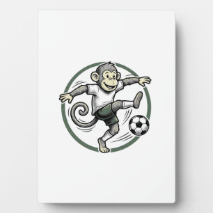 Vintage-Affen-Fußballspieler-Gravur-Shirt-Design Fotoplatte