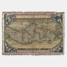 Vintage afghanische Weltkarte Decke