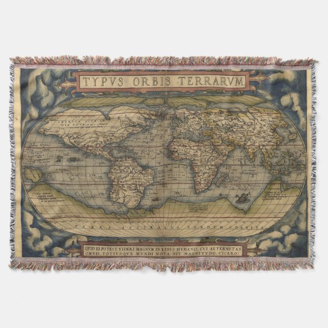 Vintage afghanische Weltkarte Decke (Vorderseite)