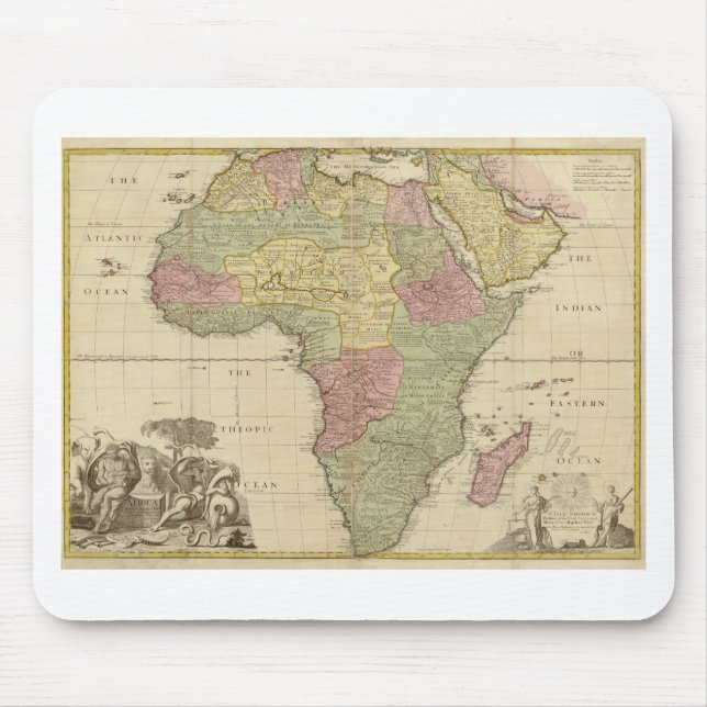 Vintage Afrika-Karte 1725 Mousepad (Vorne)