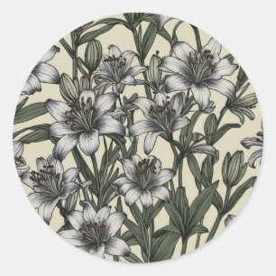 Vintage afrikanische Lily-Blume Runder Aufkleber