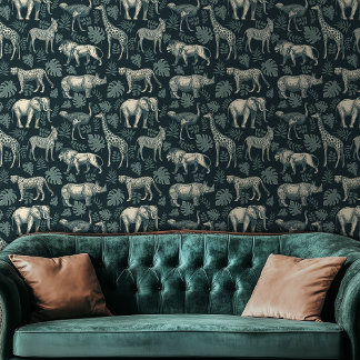 Vintage afrikanische Safari-Tiere Tapete