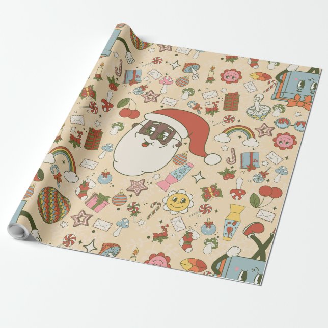 Vintage afrikanische Weihnachtsfeiertage Geschenkpapier (Ungerollt)