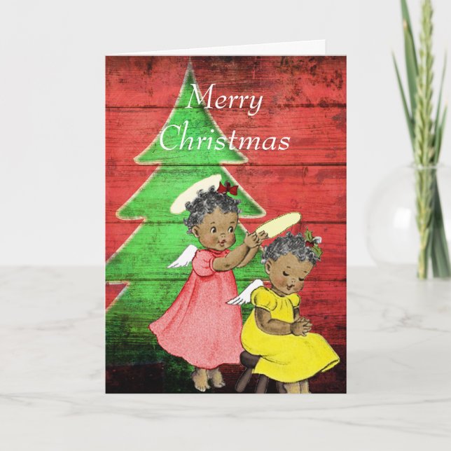Vintage Afrikanische Weihnachtskarte Feiertagskarte (Vorderseite)