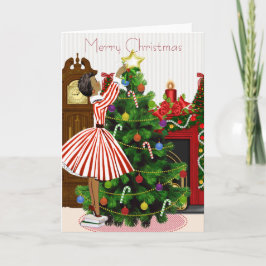 Vintage Afrikanische Weihnachtskarte Feiertagskarte