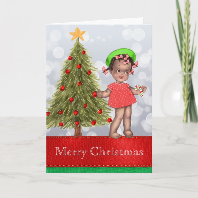 Vintage Afrikanische Weihnachtskarte Feiertagskarte (Vorderseite)