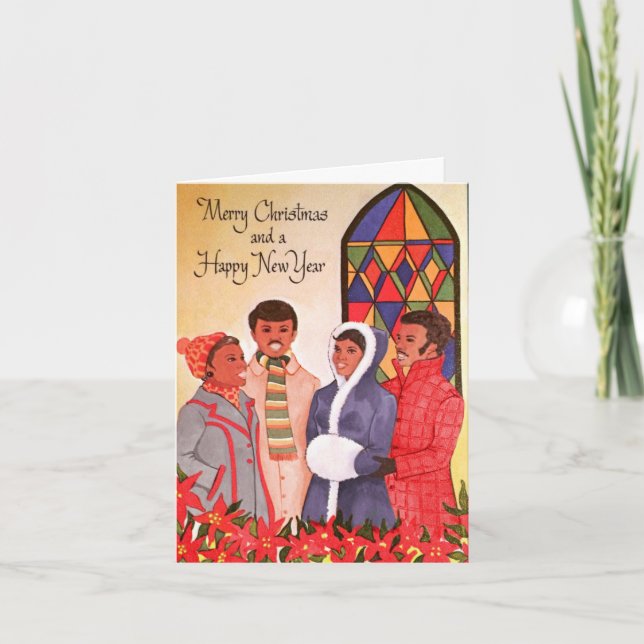 Vintage Afrikanische Weihnachtskarte Feiertagskarte (Vorderseite)