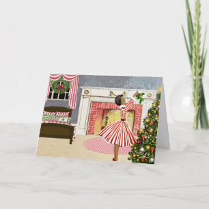 Vintage Afrikanische Weihnachtskarte Feiertagskarte