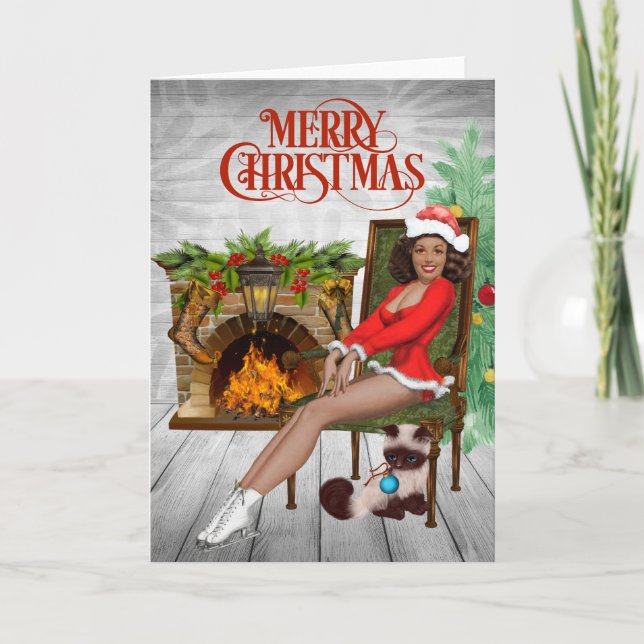 Vintage Afrikanische Weihnachtskarte Karte (Vorderseite)