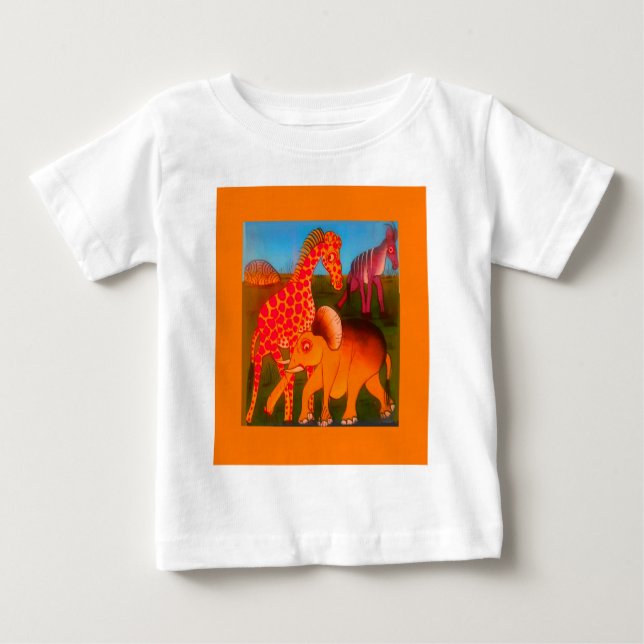 Vintage afrikanische Wildtierfarben Baby T-shirt (Vorderseite)