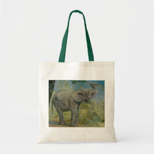 Vintage afrikanischer Elefant im Dschungel, EJ Det Tragetasche