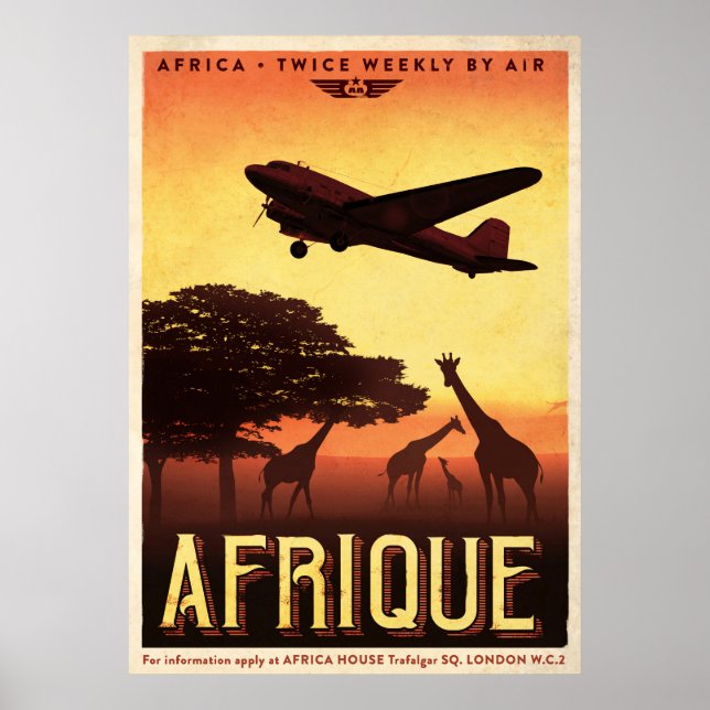 Vintage AFRIQUE Travel Poster (Vorne)