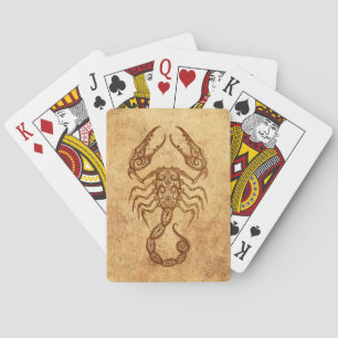 Vintage Aged Scorpio Zodiac Spielkarten