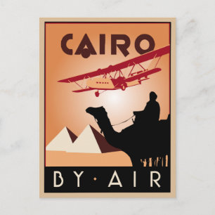 Vintage-Ägypten-Reise Art Deco Postkarte