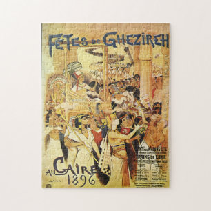 Vintage-Ägypten-Themen-Eisenbahn-Puzzle