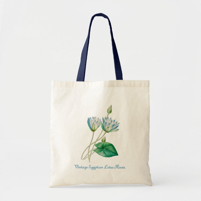 Vintage ägyptische Lotus-Blume Tragetasche (Vorne)