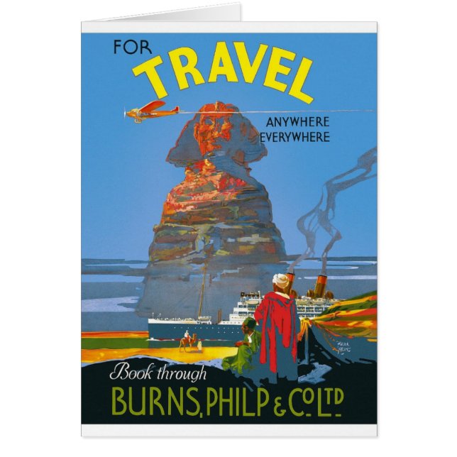 Vintage ägyptische Luftreisewerbung (Vorne)