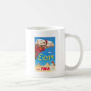Vintage ägyptische Luftreisewerbung Kaffeetasse