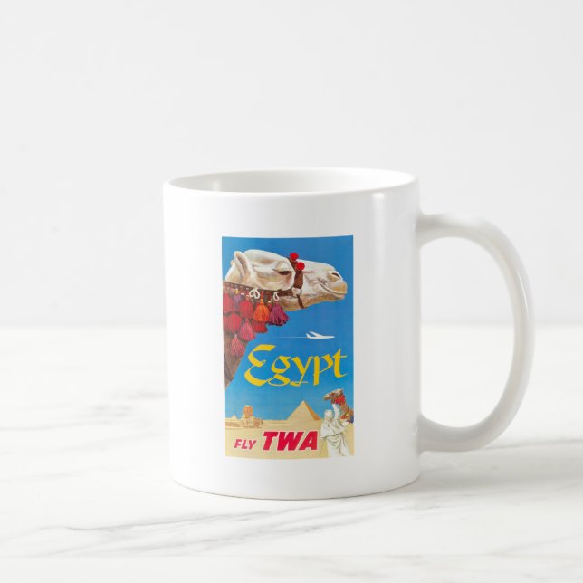 Vintage ägyptische Luftreisewerbung Kaffeetasse (Rechts)