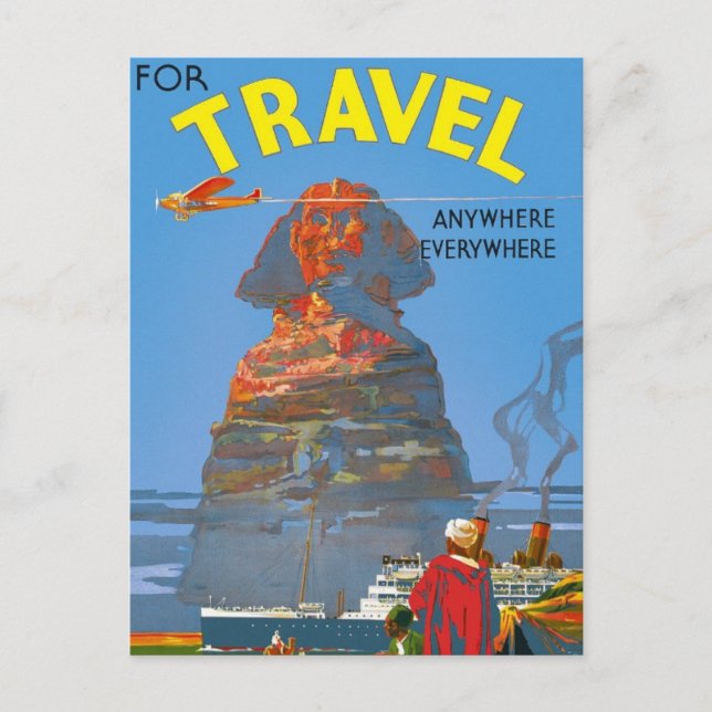 Vintage ägyptische Luftreisewerbung Postkarte (Vorderseite)