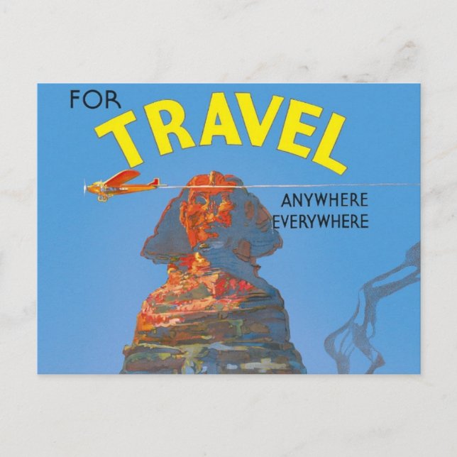 Vintage ägyptische Luftreisewerbung Postkarte (Vorderseite)