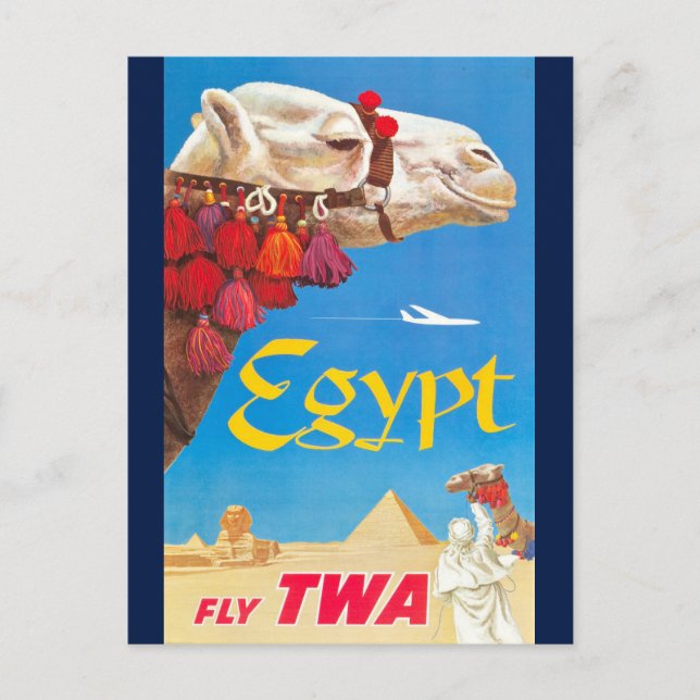 Vintage ägyptische Luftreisewerbung Postkarte (Vorderseite)
