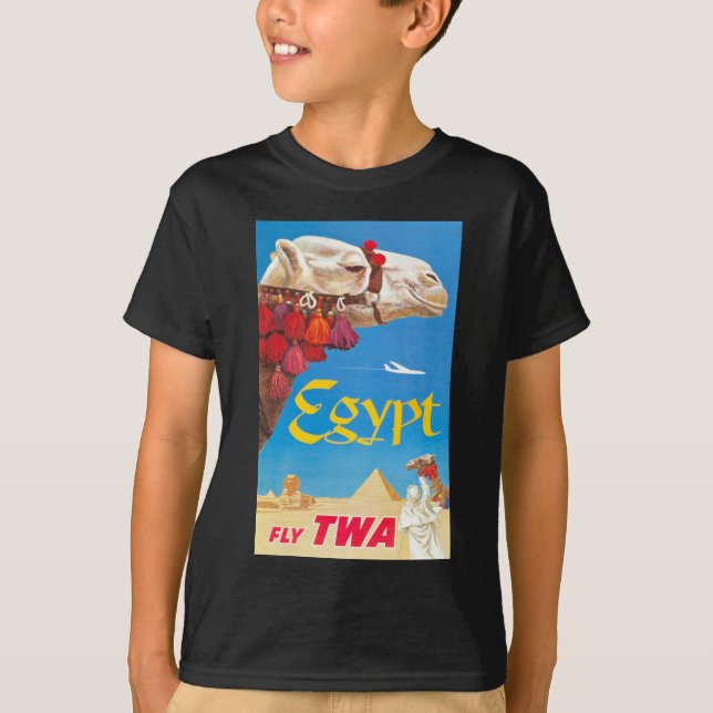Vintage ägyptische Luftreisewerbung T-Shirt (Vorderseite)