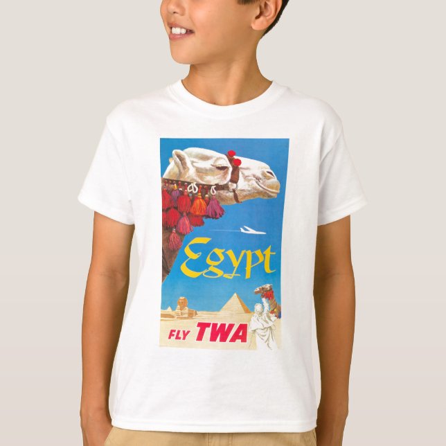 Vintage ägyptische Luftreisewerbung T-Shirt (Vorderseite)