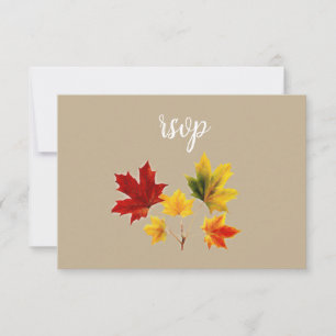 Vintage-Ahornblätter-RSVP-Karte Einladung