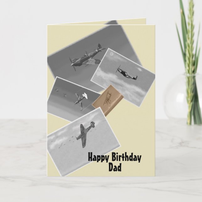 Vintage Aircraft Grußkarte, Väter Geburtstag Karte (Vorderseite)