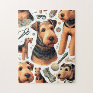 Vintage Airedale Terrier Nahtlos