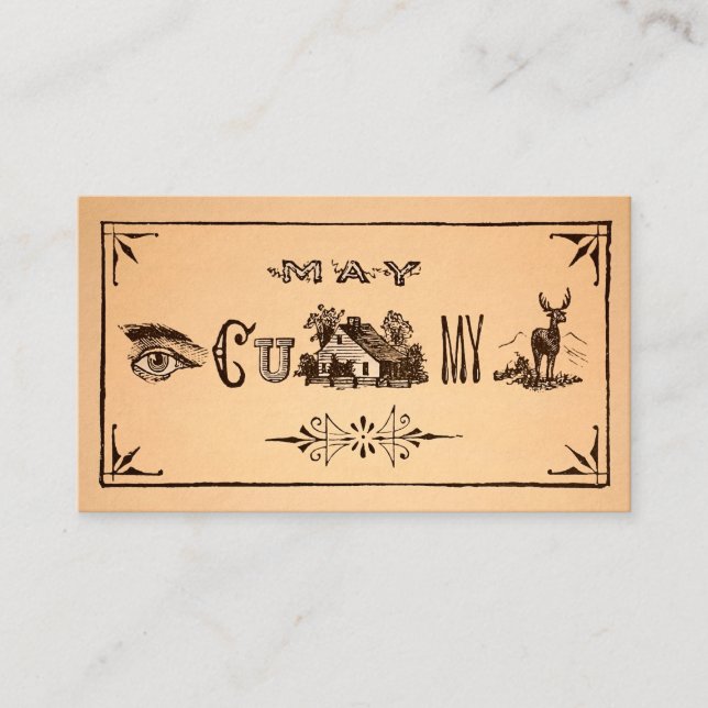 Vintage Akquisition C U Zuhause Business Card Visitenkarte (Vorderseite)