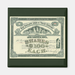 Vintage-Aktienzertifikat Unternehmensfinanzierung Magnet