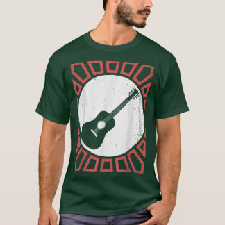 Vintage akustische Gitarrenspielermusik Retro T-Shirt