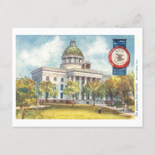 Vintage Alabama-Hauptstadt mit Siegel Postkarte