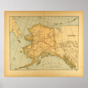 Vintage-Alaska-Karte (1894) Poster
