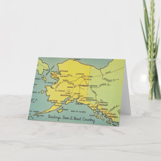 Vintage Alaska-Karte - Bering Strait, Nome, Barrow Karte (Vorderseite)