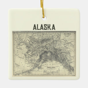 Vintage Alaska-Karte Keramikornament