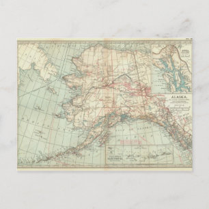 Vintage Alaska-Karte Postkarte