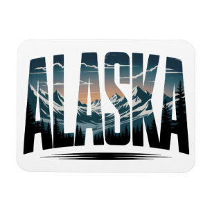 Vintage-Alaska-Outdoor-Abenteuer-Lettering Magnet
