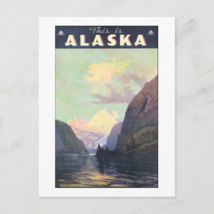Vintage-Alaska-Plakat Postkarte