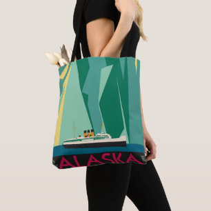 Vintage-Alaska-Reiseposter-Kunst, Taku-Gletscher Tasche