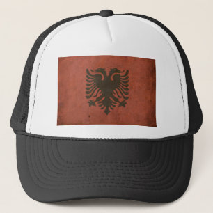 Vintage Albanien-Flagge Truckerkappe