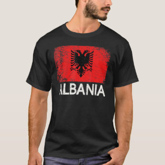Vintage albanische Flagge T-Shirt