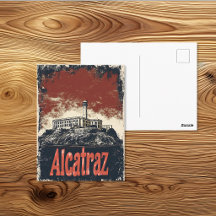 Vintage Alcatraz Insel Reiseplakat