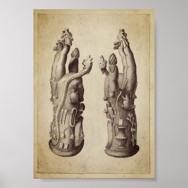 Vintage AlchemikalienIllustration Poster (Vorne)