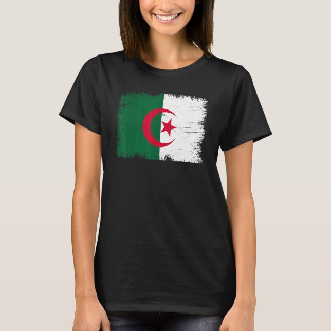 Vintage Algeria Flag Algerian Independence Day T-Shirt (Vorderseite)